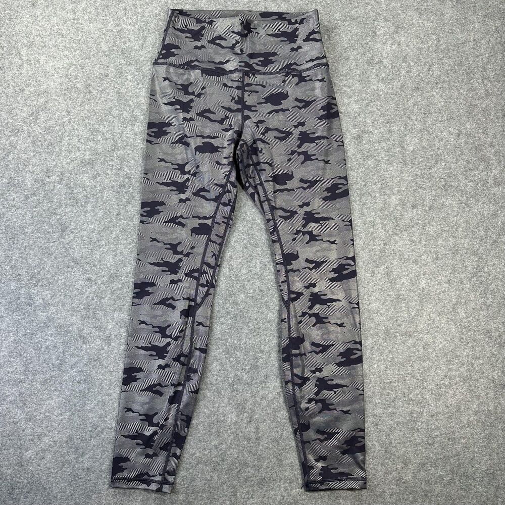 Zyia Active Leggings Womens 6-8 Gray Blue Camo High Rise Compression Athletic